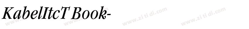 KabelItcT Book字体转换